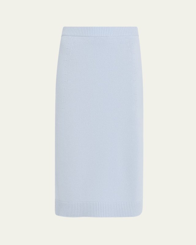 Wool-Cashmere Knit Midi Pencil Skirt